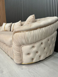 Ambassador 3 Seater In Champagne Velvet & Gold - thumbnail 4