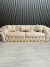 Ambassador 3 Seater In Champagne Velvet & Gold - thumbnail 6