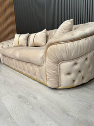 Ambassador 3 Seater In Champagne Velvet & Gold - thumbnail 5