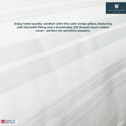 Boutique Collection Satin Stripe Cotton Pillow, Hotel-Quality 74X48Cm Pillow With Microloft Filling - thumbnail 5