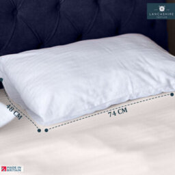 Boutique Collection Satin Stripe Cotton Pillow, Hotel-Quality 74X48Cm Pillow With Microloft Filling - thumbnail 3