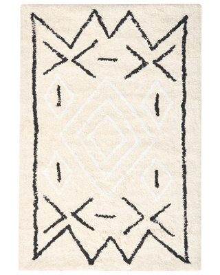 Wyld And Coco Bath Mat, Light Beige Cotton, 60 X 90 Cm, Geometric Pattern - image 1