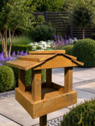 Ruddings Wood Wooden Bird Table With Stand Ready Made Traditional Freestanding Garden Bird Feeder 130Cm - thumbnail 8