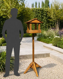 Ruddings Wood Wooden Bird Table With Stand Ready Made Traditional Freestanding Garden Bird Feeder 130Cm - thumbnail 5