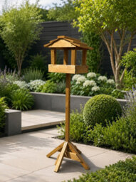 Ruddings Wood Wooden Bird Table With Stand Ready Made Traditional Freestanding Garden Bird Feeder 130Cm - thumbnail 4