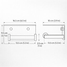 Billtix Toilet Roll Holder Wall Mounted With Shelf, Stainless Steel Toilet Paper Holder, Self Adhesive Storage Holder Chrome - thumbnail 2