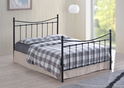 Save On Goods UK 5Ft King Size Traditional Victorian Style Black Tubular Steel Metal Bed Frame, Bedstead - image 1