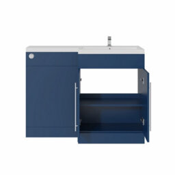 Sundaze 1100mm Matt Blue Bathroom Combined Furniture L-Shape Vanity Unit Right Handed Basin Sink - thumbnail 4
