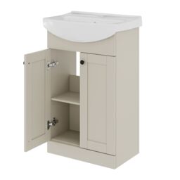 Kalena Matt Pebble Freestanding Vanity Unit & Basin Set (W)550mm (H)874mm - thumbnail 5