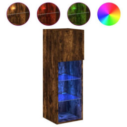Berkfield Durable Tv Cabinet With Led Lights Smoked Oak 30.5X30X90 Cm - thumbnail 1