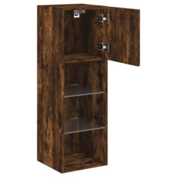 Berkfield Durable Tv Cabinet With Led Lights Smoked Oak 30.5X30X90 Cm - thumbnail 8
