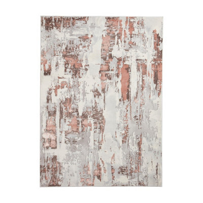 Grey Rose Abstract Rug, Easy To Clean Rug With 8mm Thickness, Modern Rug For Living Room, & Dining Room-120Cm X 170Cm