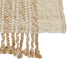 Wyld And Coco Handwoven Jute Rug 80 X 150 Cm Beige Geometric Tassels - thumbnail 6