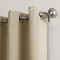 Ameha Thermal Thick Blackout Curtains Ready Made Eyelet Ring Top Cream Plain Curtain Pair 90X90 With Tiebacks Home Decor - thumbnail 8