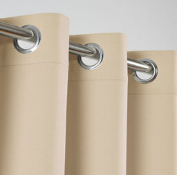 Ameha Thermal Thick Blackout Curtains Ready Made Eyelet Ring Top Cream Plain Curtain Pair 90X90 With Tiebacks Home Decor - thumbnail 6