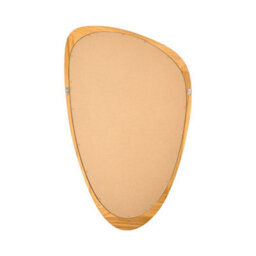 Living And Home Natural Wood-Colored, Irregularly Shaped Wooden Frame Wall-Mounted Bathroom Mirror, 49Cm W X 77Cm H - thumbnail 4