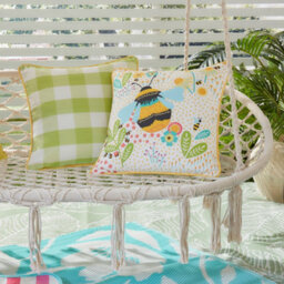 Fusion Buzzy Bee Outdoor/indoor Water & Uv Resistant Yellow Filled Cushion - thumbnail 1