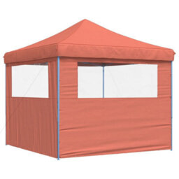 Walplus Foldable Party Tent Garden Gazebo Canopy Pop-Up With 2 Sidewalls Terracotta - thumbnail 5
