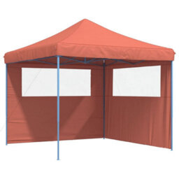 Walplus Foldable Party Tent Garden Gazebo Canopy Pop-Up With 2 Sidewalls Terracotta - thumbnail 2