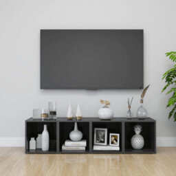 Berkfield Tv Cabinets 4 Pcs High Gloss Grey 37X35X37 Cm Engineered Wood - thumbnail 1