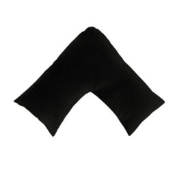 Microfibre Soft Touch V Shape Satin Stripe Pillowcase Black - thumbnail 2