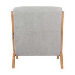 Living And Home Grey Solid Wooden Frame Upholstered Buttoned Armchair Recliner Chair Sofa Chair - thumbnail 3