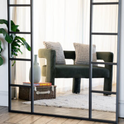 Jōbū Jobu Home - Mio - Full Length Black Metal Arched Window Mirror - 180Cm X 105Cm - thumbnail 2