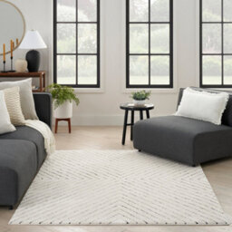 Nourison Modern Comfort Mnc01 Ivory Black Rug-160Cm X 229Cm - thumbnail 1