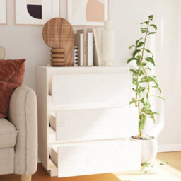Vidaxl Sideboard White 60X34X75 Cm Solid Wood Pine Sideboards - thumbnail 3