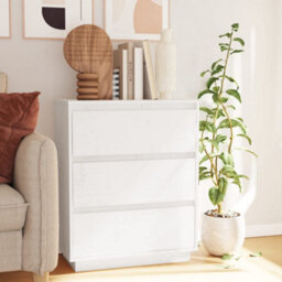 Vidaxl Sideboard White 60X34X75 Cm Solid Wood Pine Sideboards - thumbnail 1