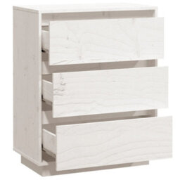 Vidaxl Sideboard White 60X34X75 Cm Solid Wood Pine Sideboards - thumbnail 7