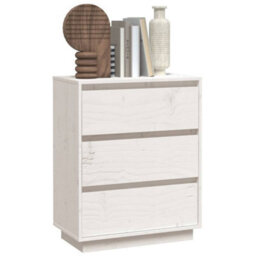 Vidaxl Sideboard White 60X34X75 Cm Solid Wood Pine Sideboards - thumbnail 4