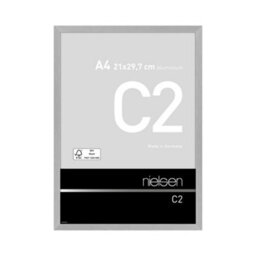 Nielsen C2 Brushed Silver Aluminium Picture Frame A4, 21X29.7Cm - With Float Glass And Push/turn Clips