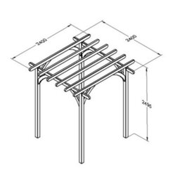 Forest Garden Ultima Wooden Garden Pergola - 2.4 X 2.4M - thumbnail 4