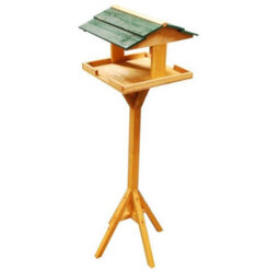 Traditional Wooden Bird Table Garden Birds Feeder Feeding Station Free Standing - thumbnail 3