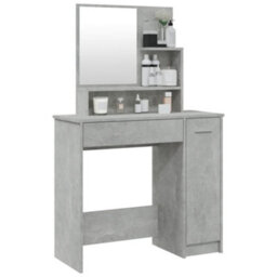 Walplus Dressing Table With Mirror Concrete Grey 86.5X35X136 Cm - thumbnail 4