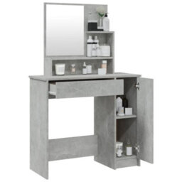 Walplus Dressing Table With Mirror Concrete Grey 86.5X35X136 Cm - thumbnail 5