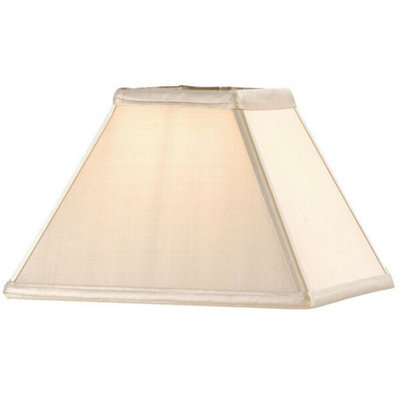 "9"" Inch Square Tapered Lamp Shade Oyster Faux Silk Fabric Cover Modern Elegant" - image 1