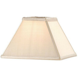 "9"" Inch Square Tapered Lamp Shade Oyster Faux Silk Fabric Cover Modern Elegant" - thumbnail 1