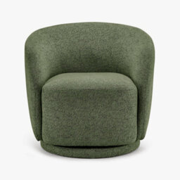 Furniturebox Uk Romilly Green Fabric Swivel Accent Tub Chair - thumbnail 4