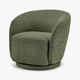 Furniturebox Uk Romilly Green Fabric Swivel Accent Tub Chair - thumbnail 3