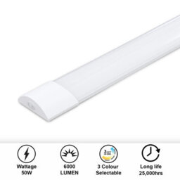 Paul Russells 5Ft Led Batten Lights, 50W, 6000 Lumens, Ip20, 3000K/4000K/6500K Colour Changeable Cct, Pack Of 2 - thumbnail 3