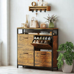 FURNOLD Industrial 4 Drawer Shoe Storage Rack Hallway Organiser - thumbnail 2