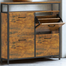 FURNOLD Industrial 4 Drawer Shoe Storage Rack Hallway Organiser - thumbnail 3