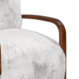 Wyld Haus Luna Cosy Grey Faux Shearling Armchair With Curved Walnut Arms - thumbnail 6
