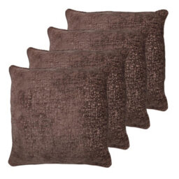 Homespace Direct Ltd Belmont Cushions With Covers Set Of 4 Chenille Texture Filled Square Cushion Decorative 55X55Cm Dusky - thumbnail 1