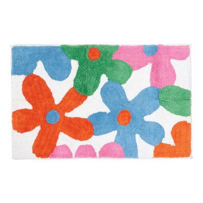 Homescapes Cotton Tufted Multi Colour Floral Children Rug - image 1
