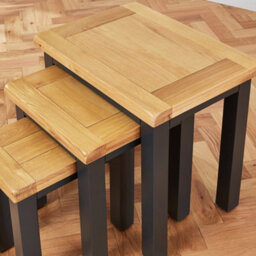 The Furniture Market Cotswold Charcoal Grey Painted Nest Of 3 Tables - thumbnail 7