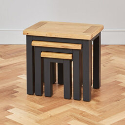 The Furniture Market Cotswold Charcoal Grey Painted Nest Of 3 Tables - thumbnail 5