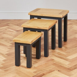 The Furniture Market Cotswold Charcoal Grey Painted Nest Of 3 Tables - thumbnail 6